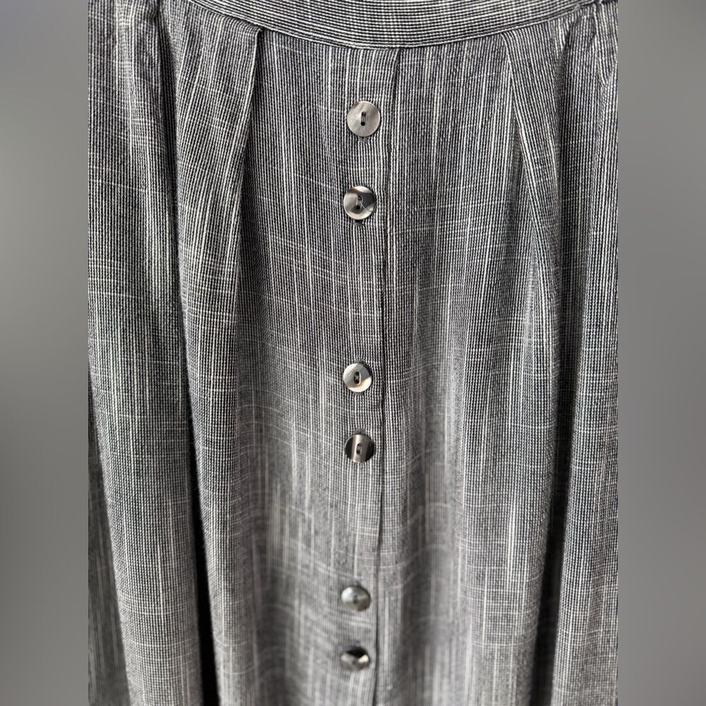 Vintage 90s Button Front Midi Skirt Norton McNaughton Size 8 - Picture 4 of 12